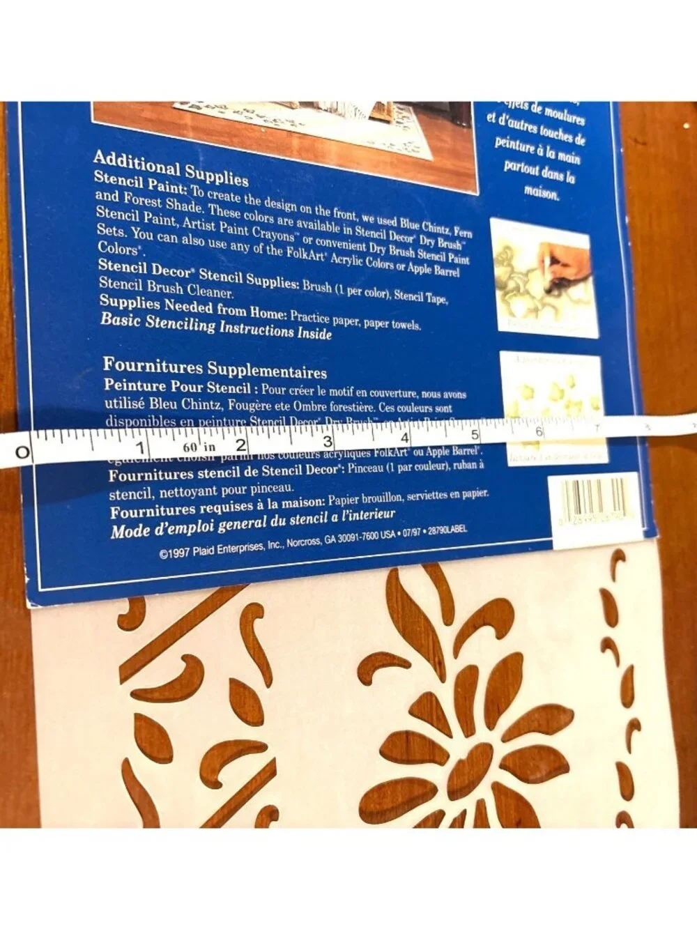 Vintage 1997 Plaid Simply Stencil Decorator Edge Reuseable Stencil #25790Floral